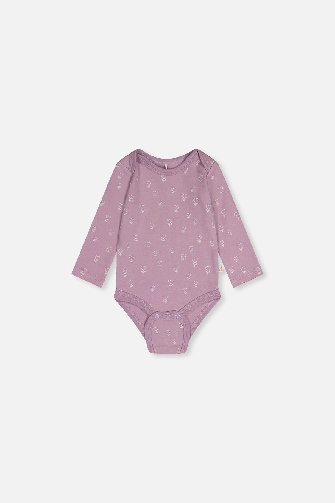 Organic Cotton Onesie Purple Floral Print-2