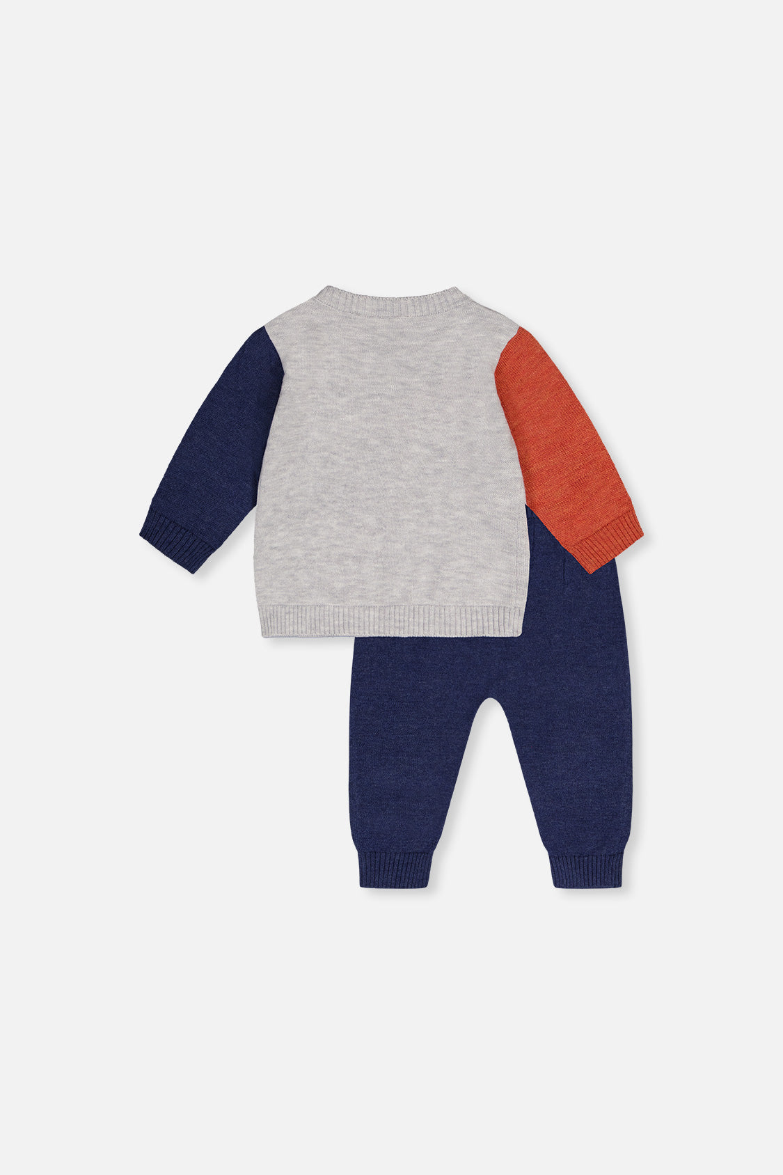 Knitted Top And Pants Set Blue And Orange-2