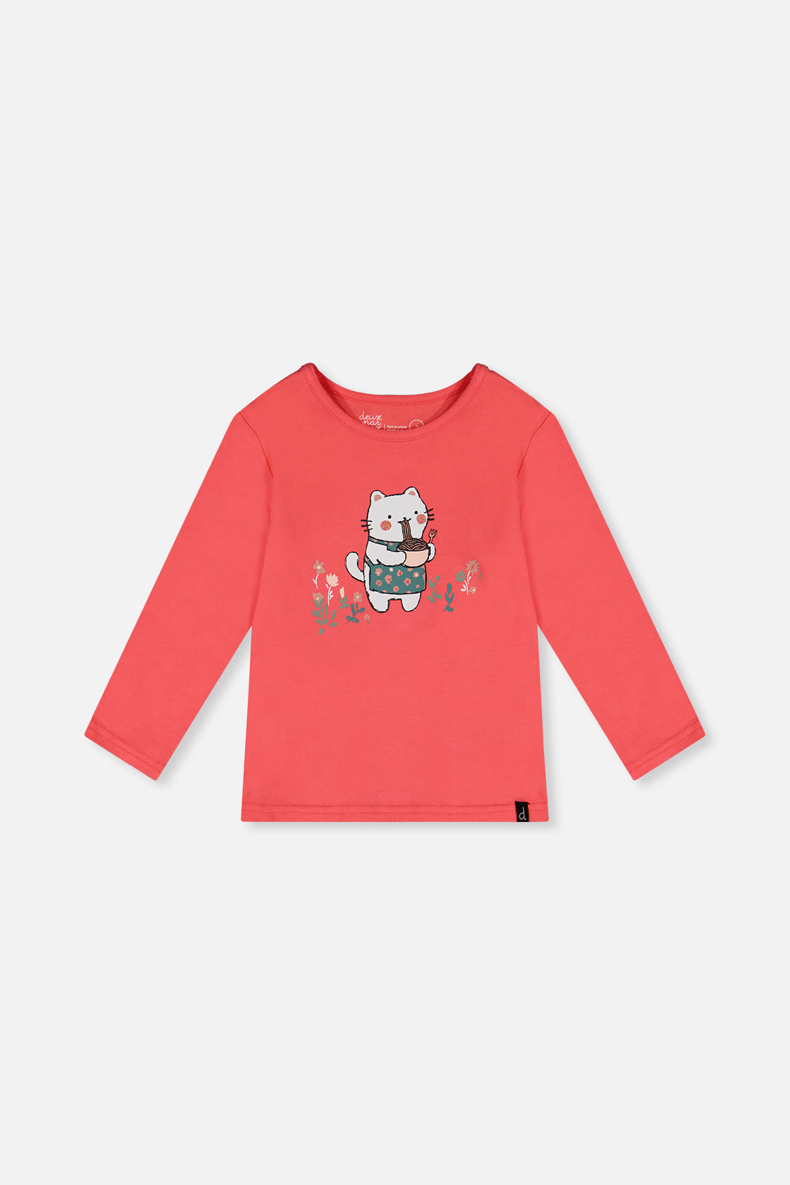 Organic Cotton Long Sleeve T-Shirt Coral Pink-0
