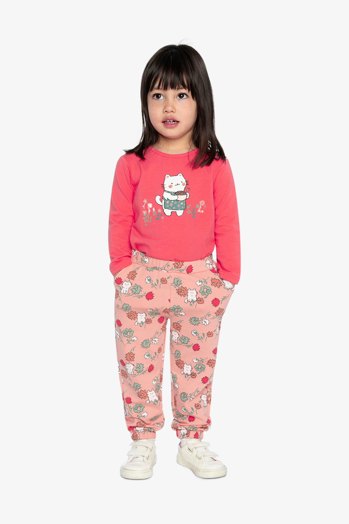 Organic Cotton Long Sleeve T-Shirt Coral Pink-1