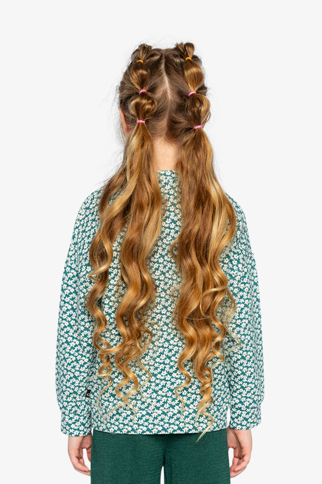 Printed Jersey Long Sleeve T-Shirt Green Floral Print-3