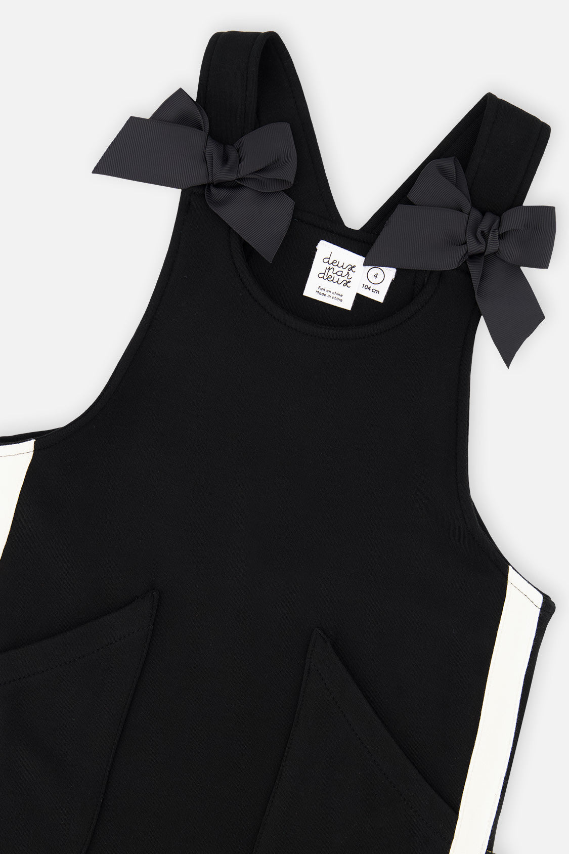Additional view of the black milano knit jumper dress by Deux par Deux