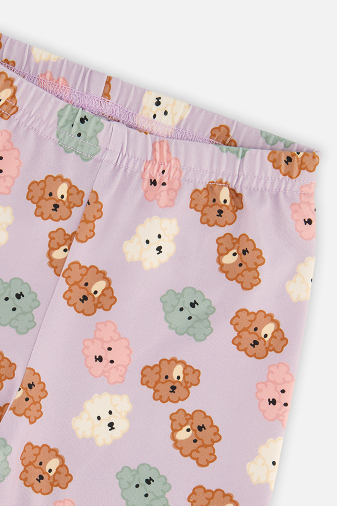 Additional view of the purple poodle print leggings by Deux par Deux