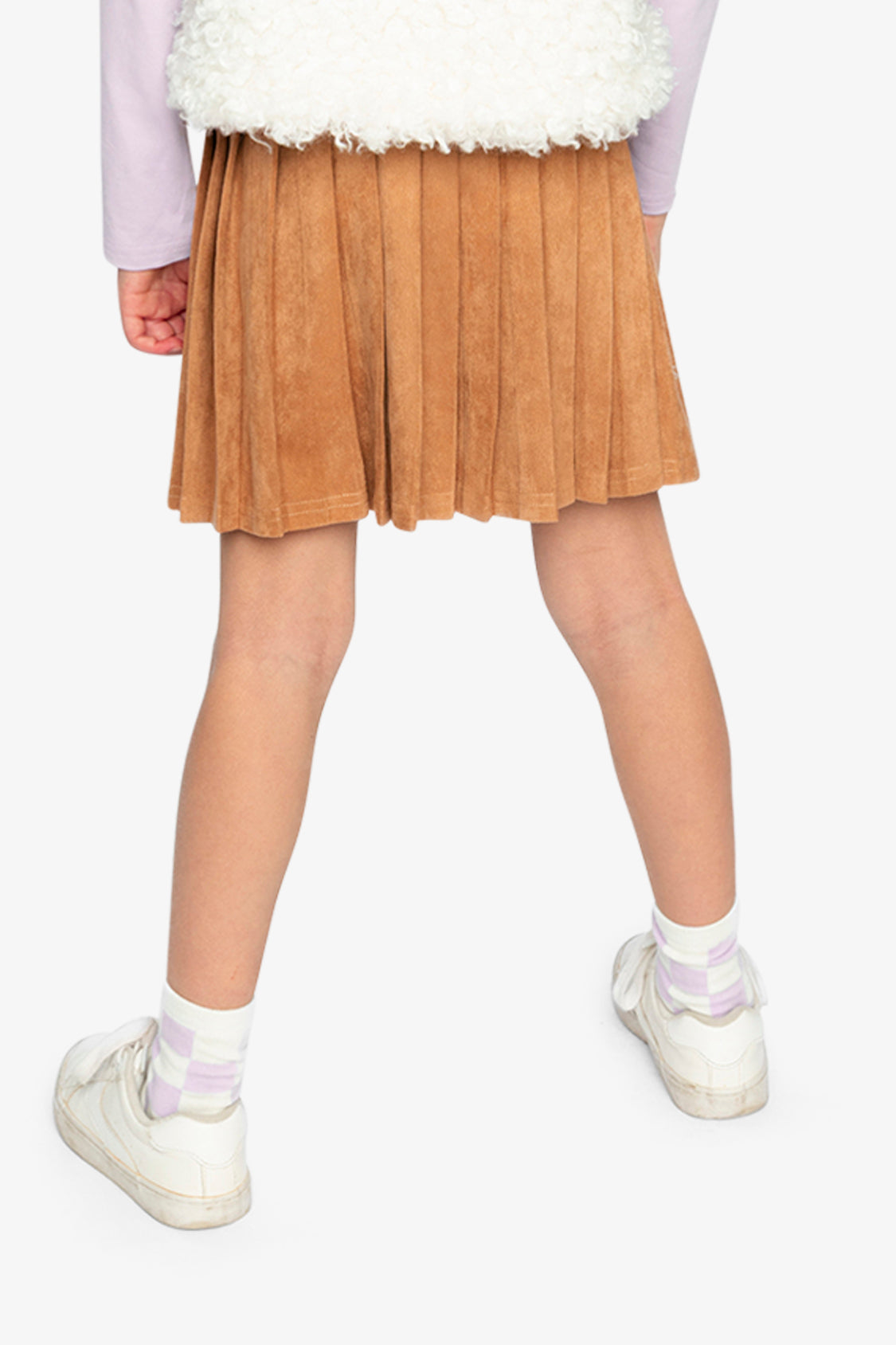 Pleated Skirt Brown-3