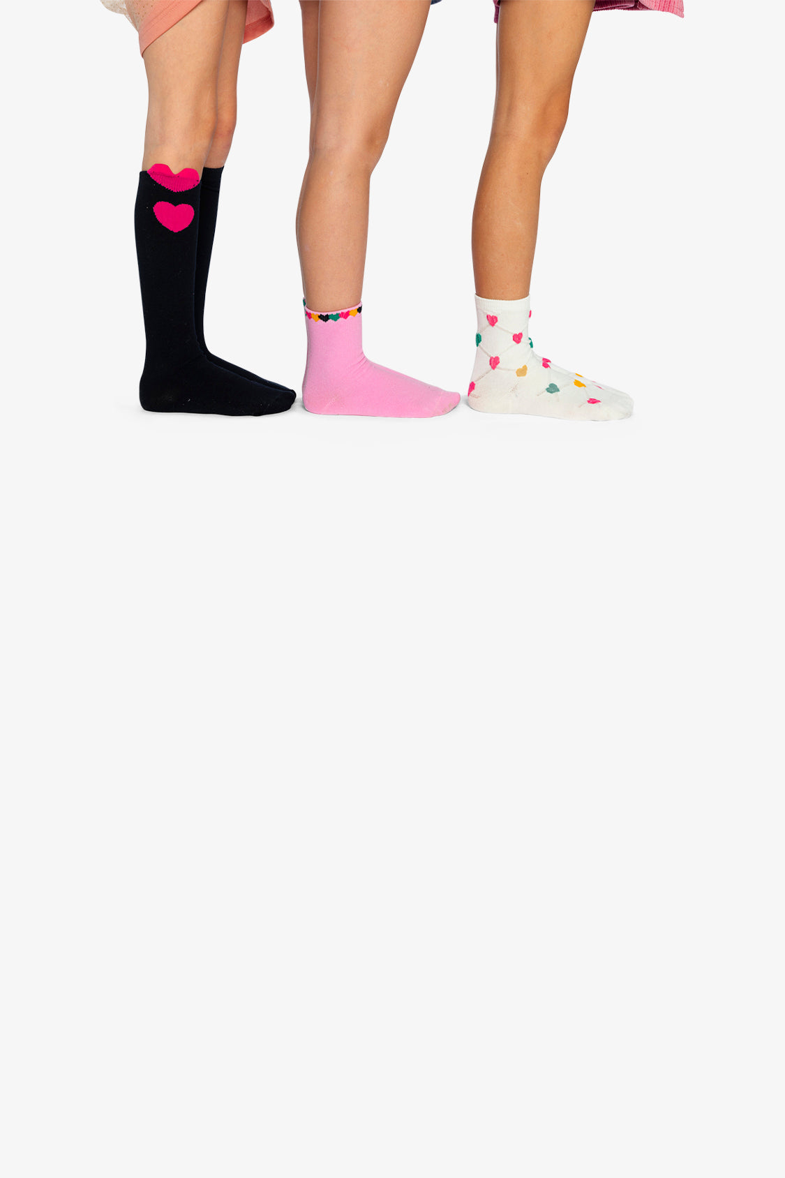 Socks (3 Pairs) Dark Blue, Pink And Beige-1