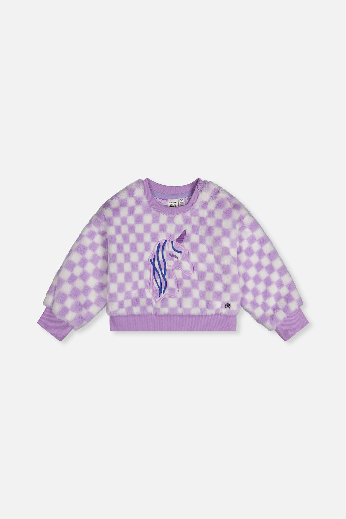 Faux Fur Top Lilac And White Tiles-0