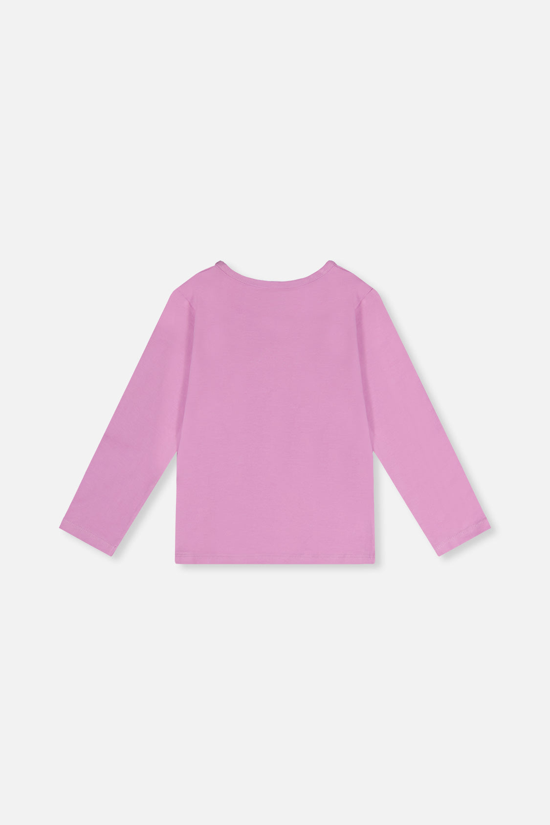 Plain back of the violet Deux par Deux long sleeve tee, flat lay back view