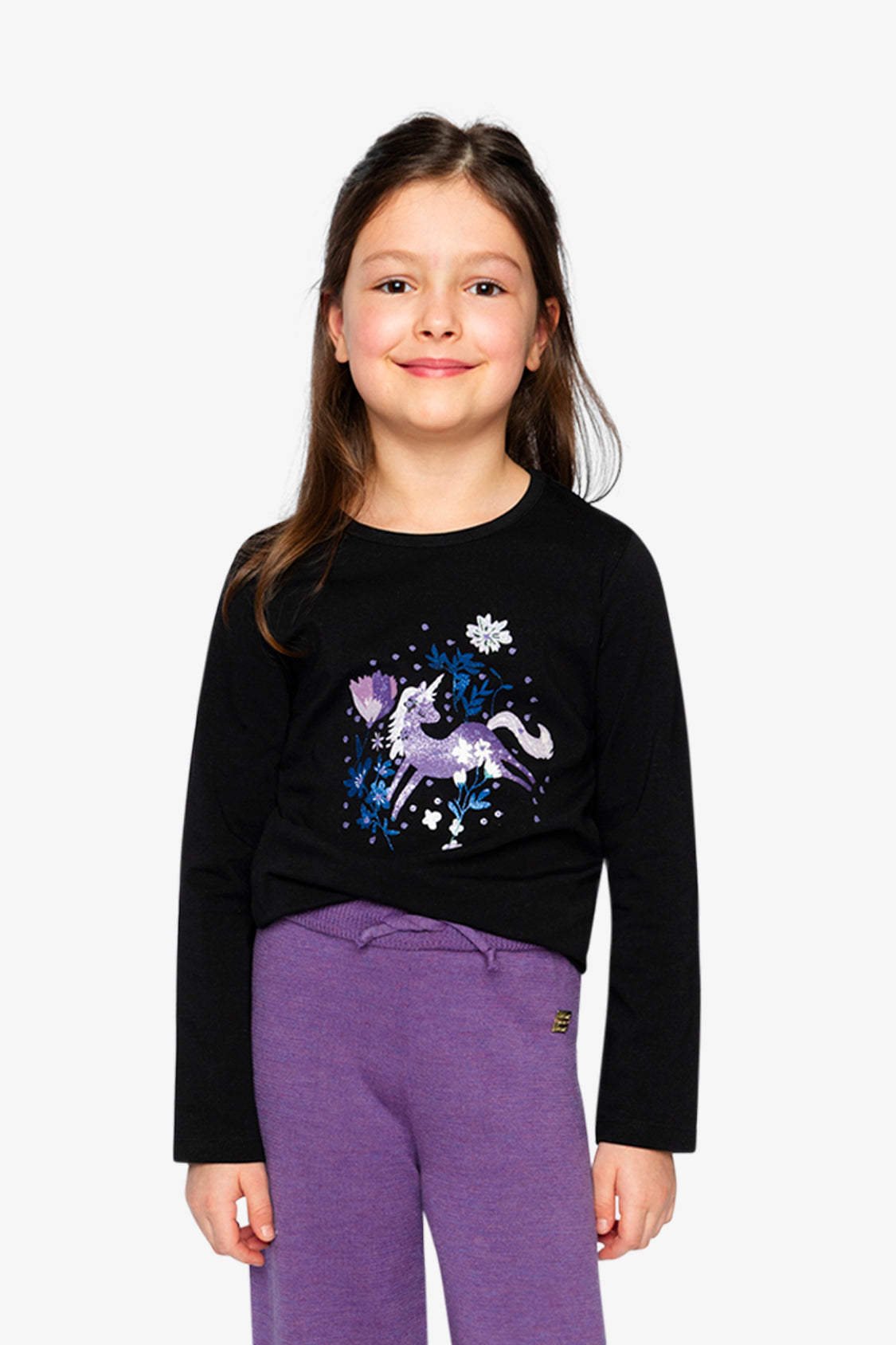 Organic Cotton Jersey T-Shirt Black And Mauve-3