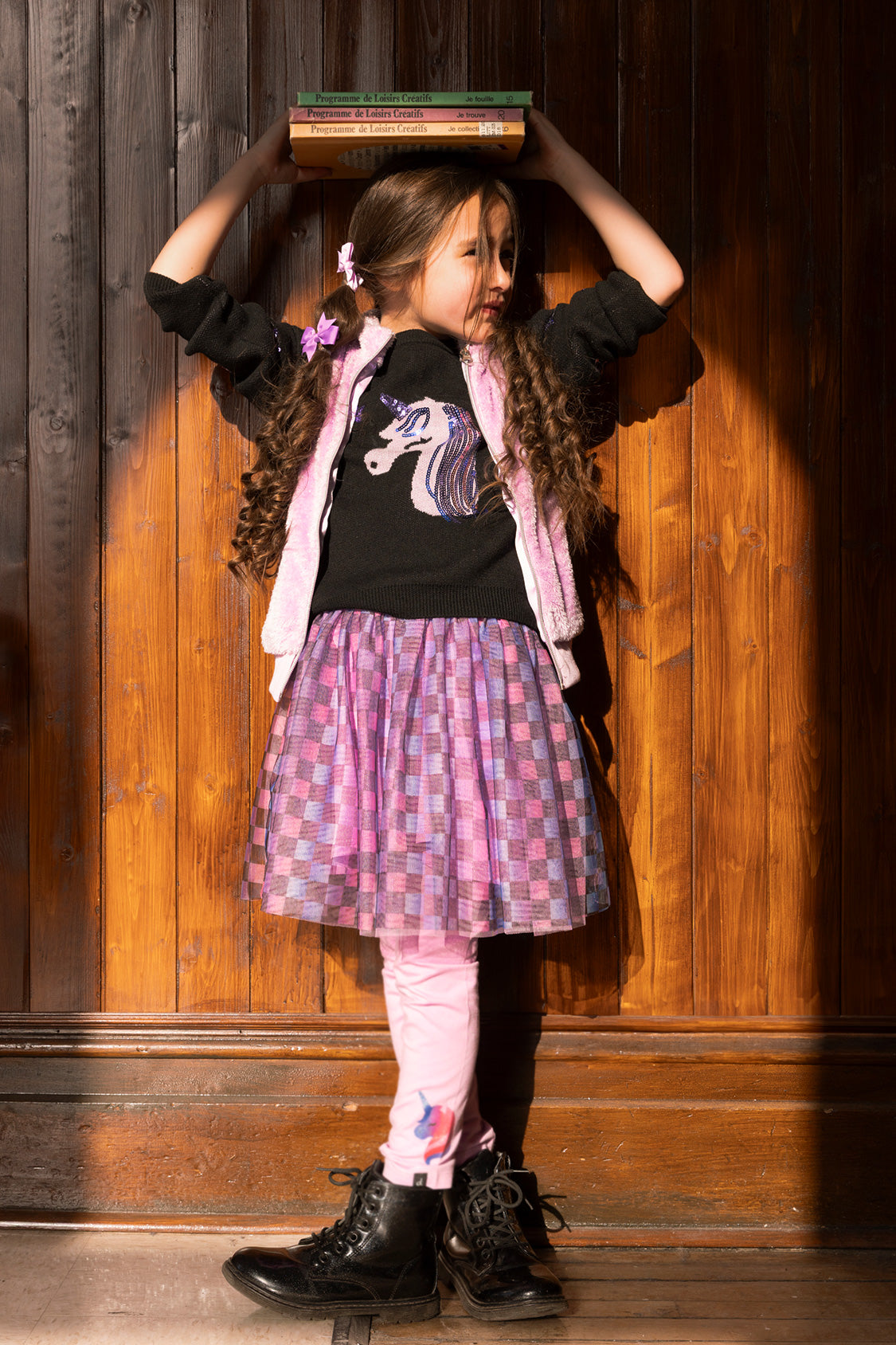 Organic Cotton Jersey T-Shirt Black And Mauve-1