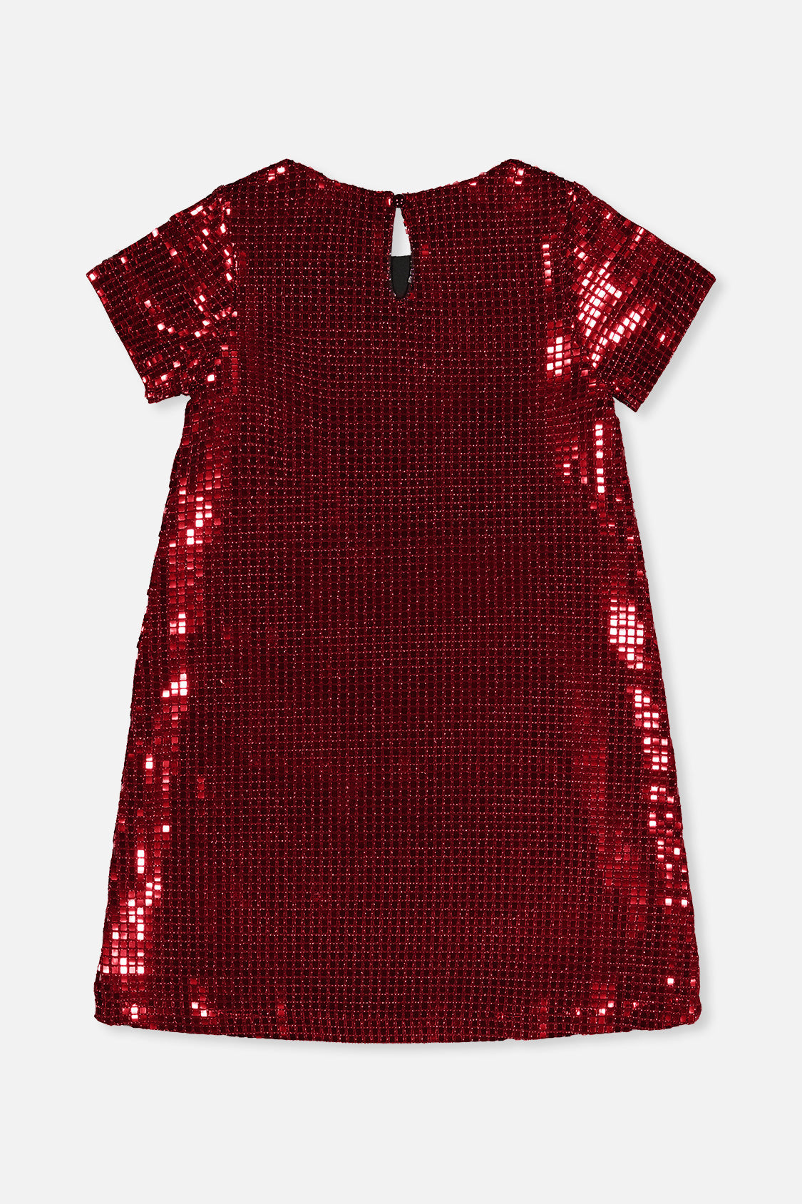 Short Sleeve A Line Dress Red-4