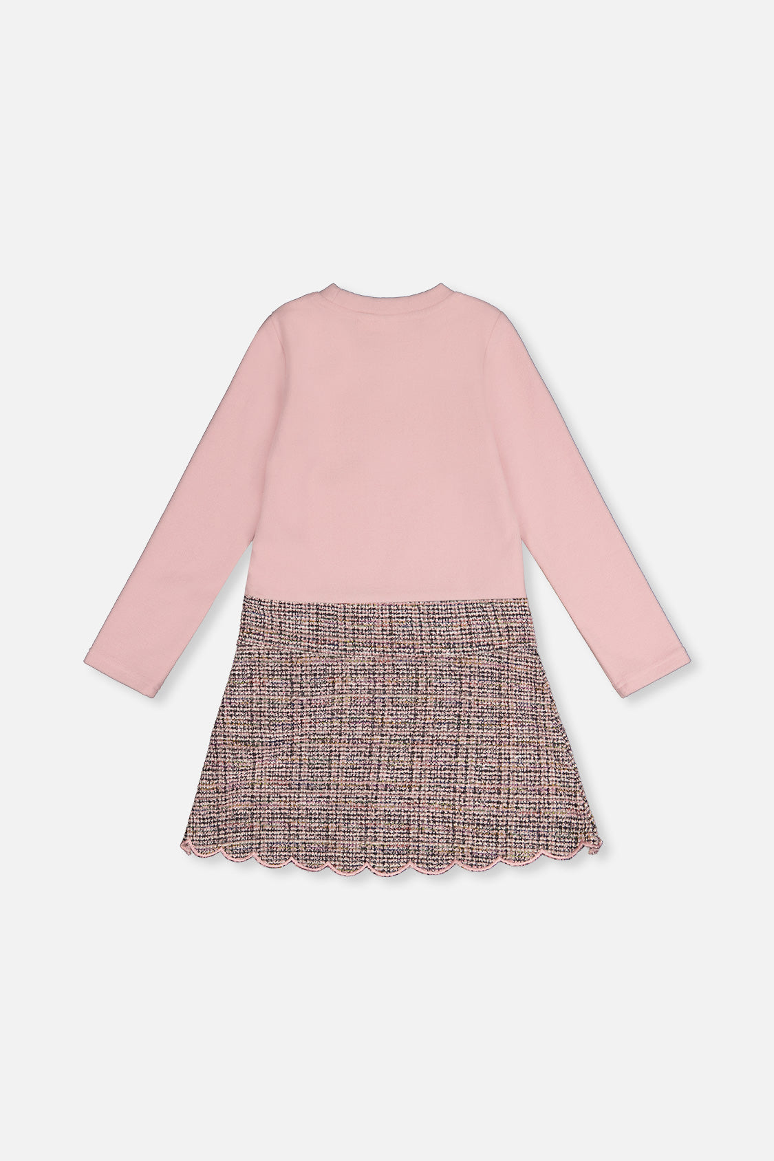 Bi-Material Dress Pink And Black Knit-4
