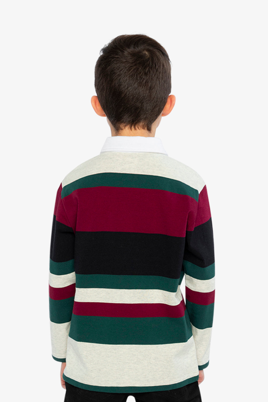 Polo Top Blue Striped Red, Green And Grey-3