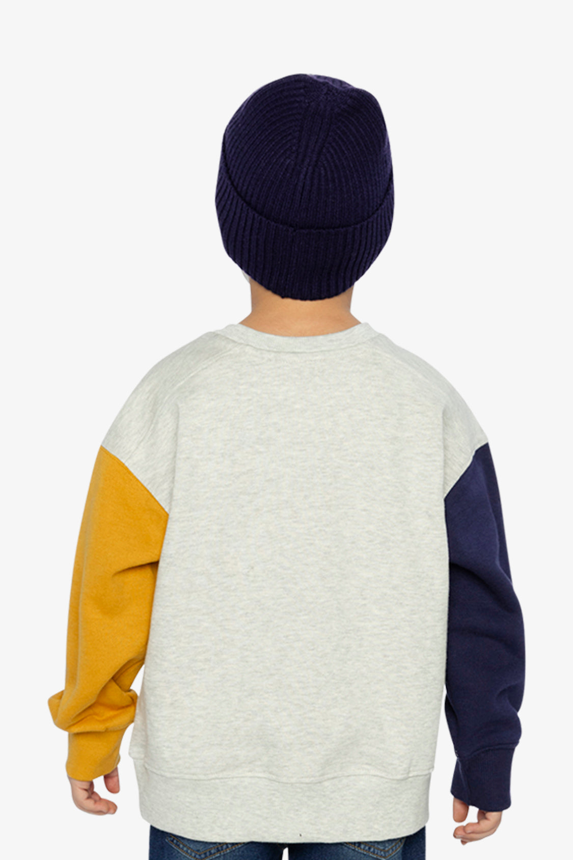 Fleece Sweatshirt Heather Grey, Yellow And Blue-3