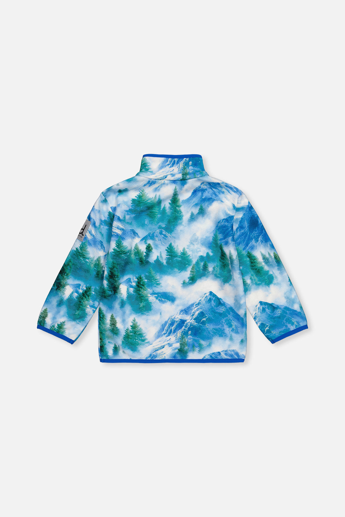 Mid-Season Plush Pop-Over Polar Jacket Blue Mountain Print-4