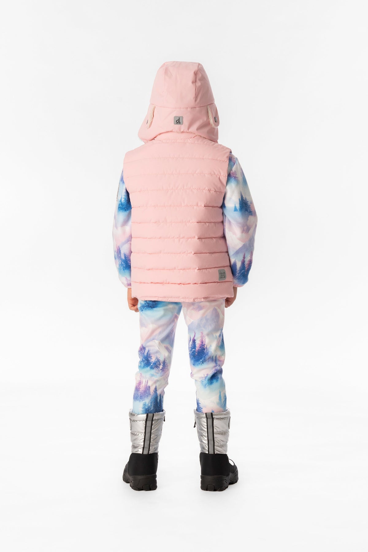 Sleeveless Quilted Mid-Season Vest Light Pink-3