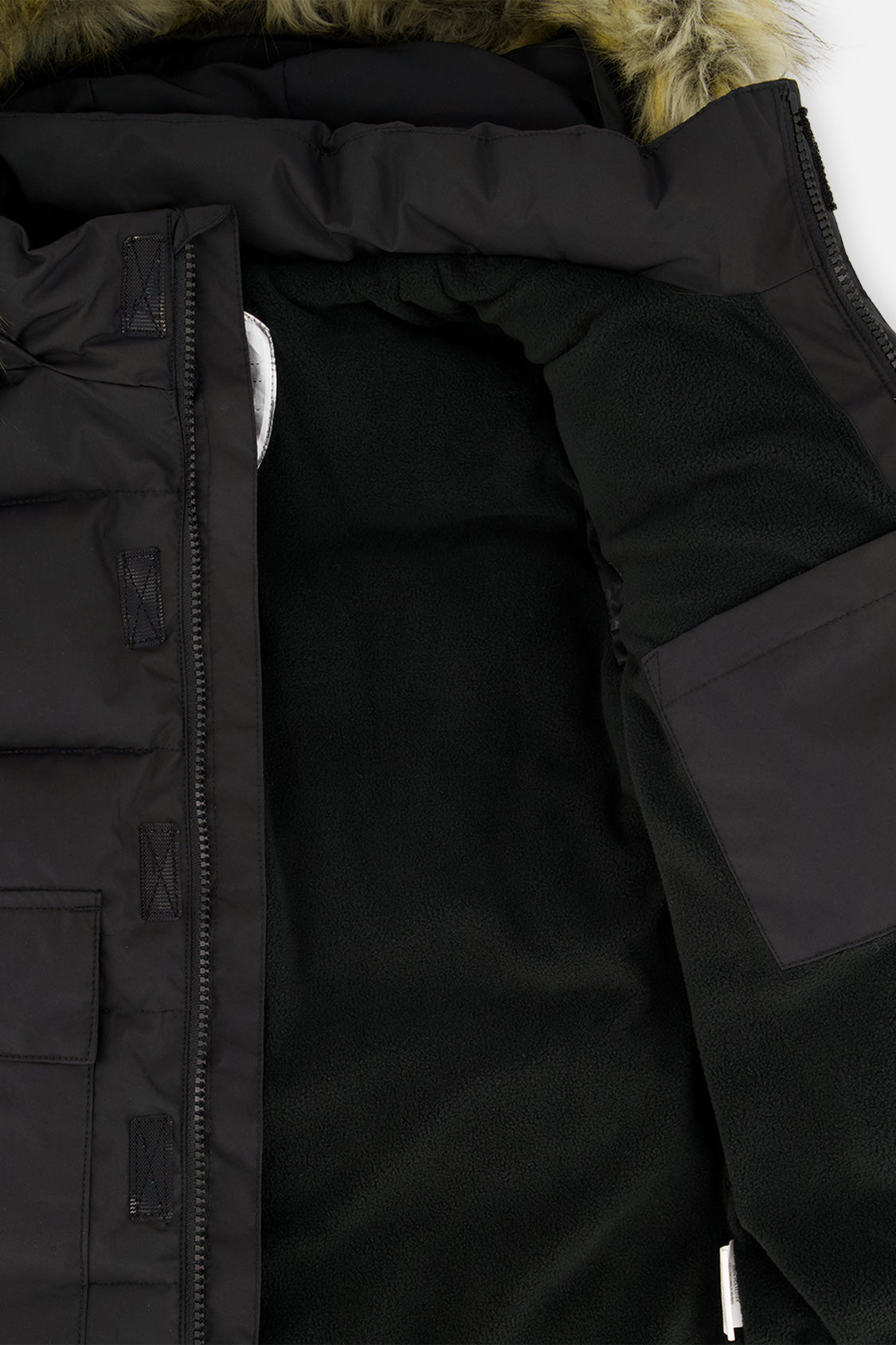 Winter Jacket With Faux-Fur Hood Black-3