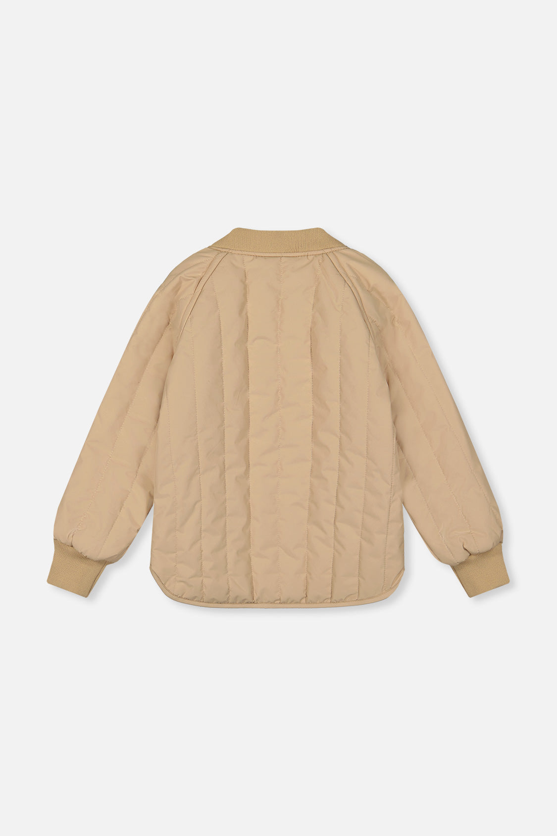 Quilted Raglan Sleeve Jacket Beige-4