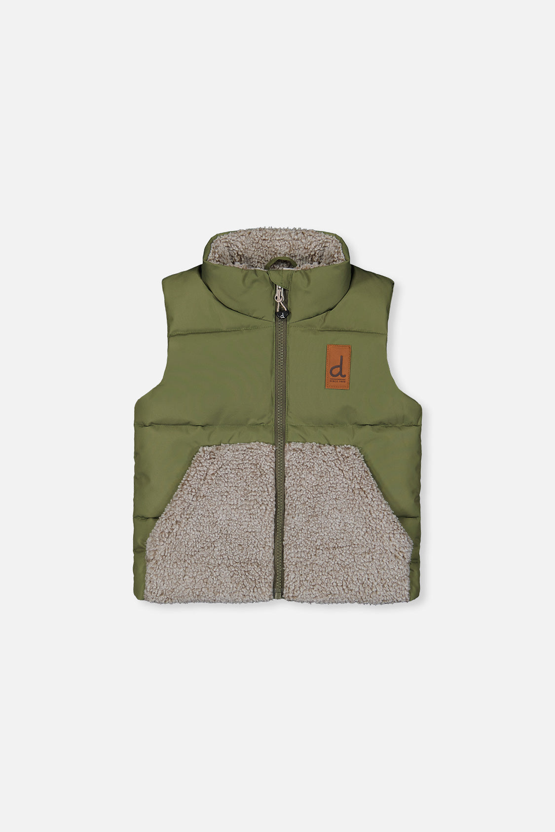 Sleeveless Mid-Season Vest Olive Green-0
