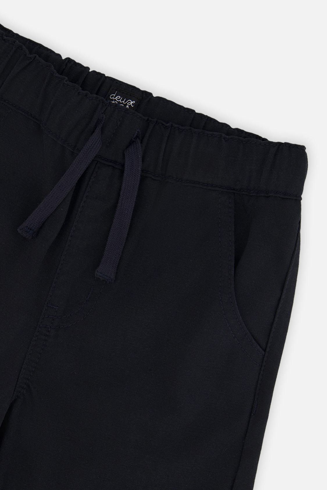 Deux par Deux baby boy twill cargo pants in dark blue, view 3