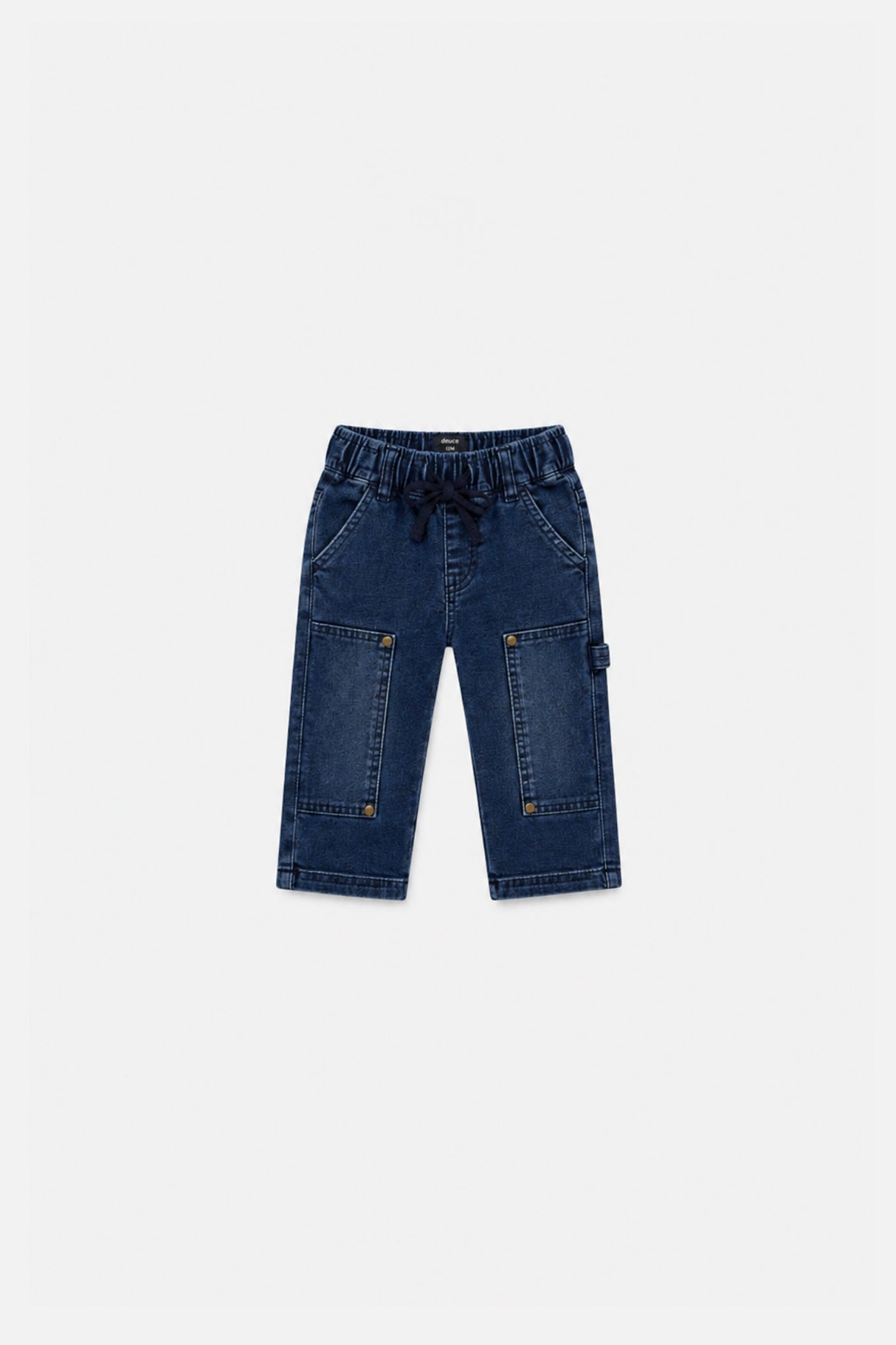 Baby French Terry Denim Pants Navy Blue-0