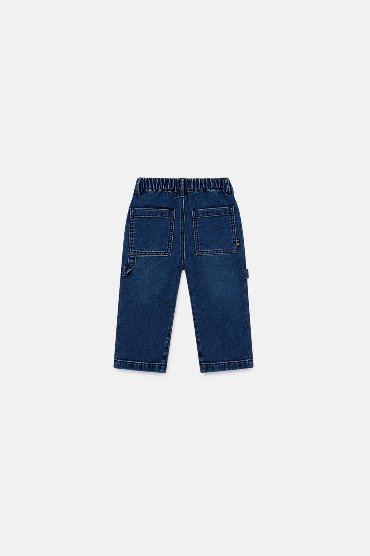Baby French Terry Denim Pants Navy Blue-1
