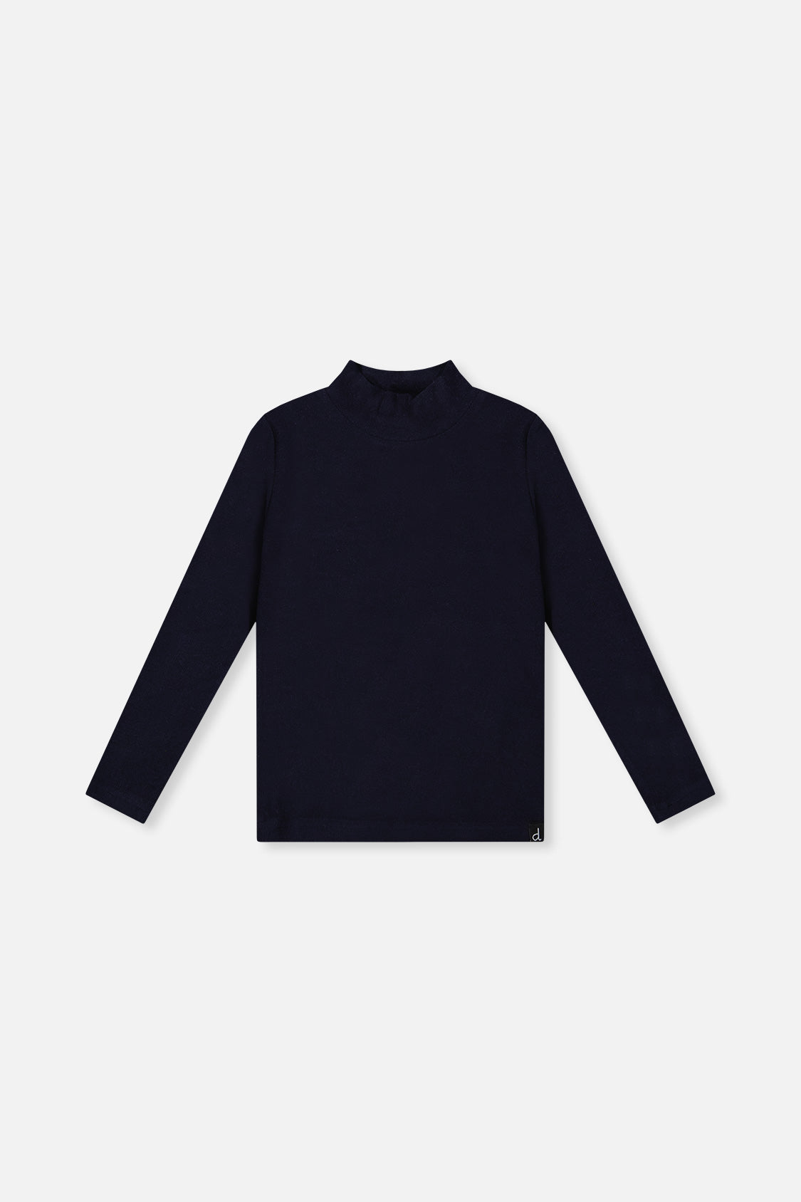 Brushed Rib Mock Neck Top Dark Blue-0