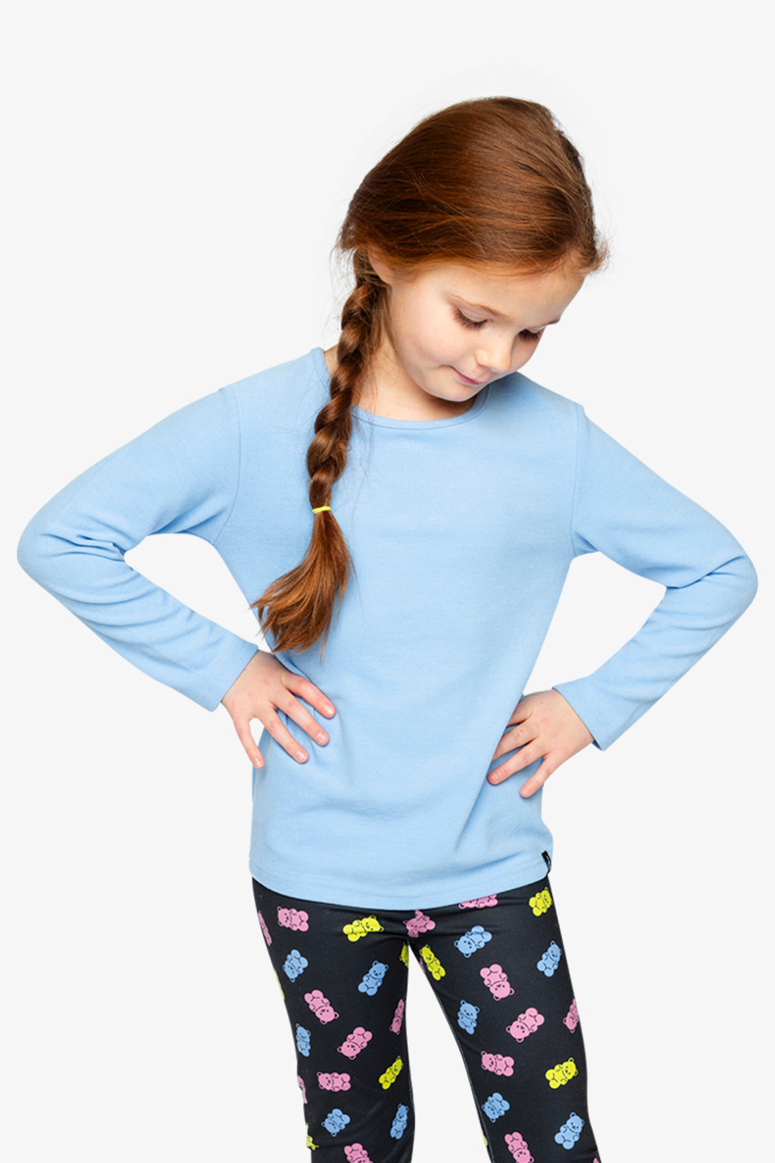 Brushed Rib Crew Neck Top Pale Blue-1