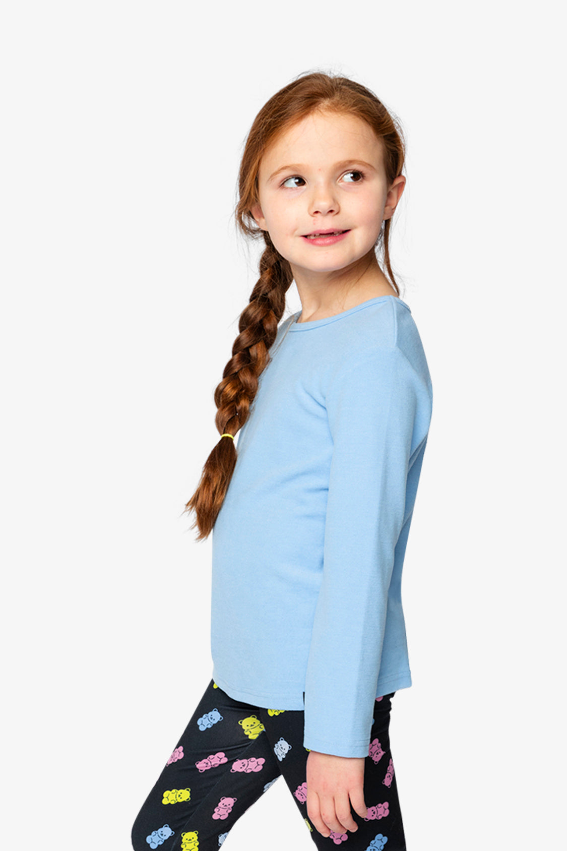 Brushed Rib Crew Neck Top Pale Blue-2