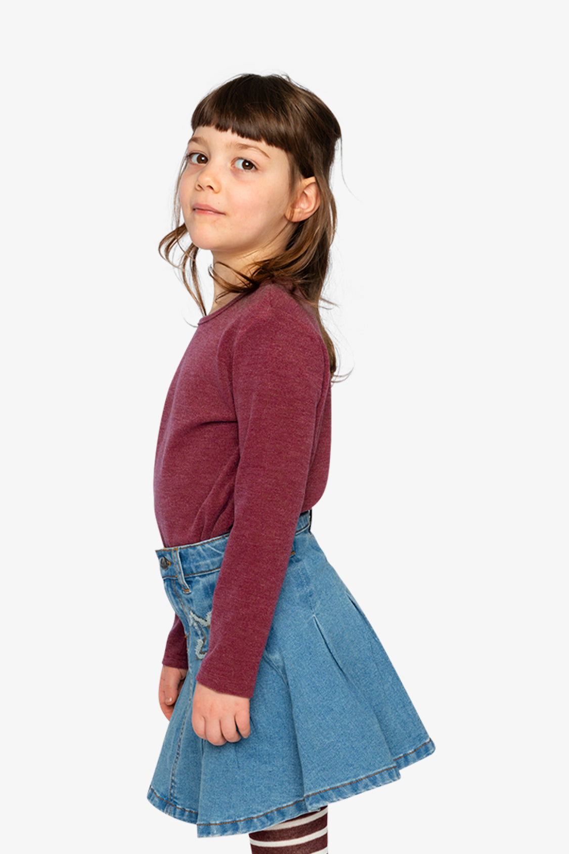Brushed Rib Crew Neck Top Reddish-Brown-2