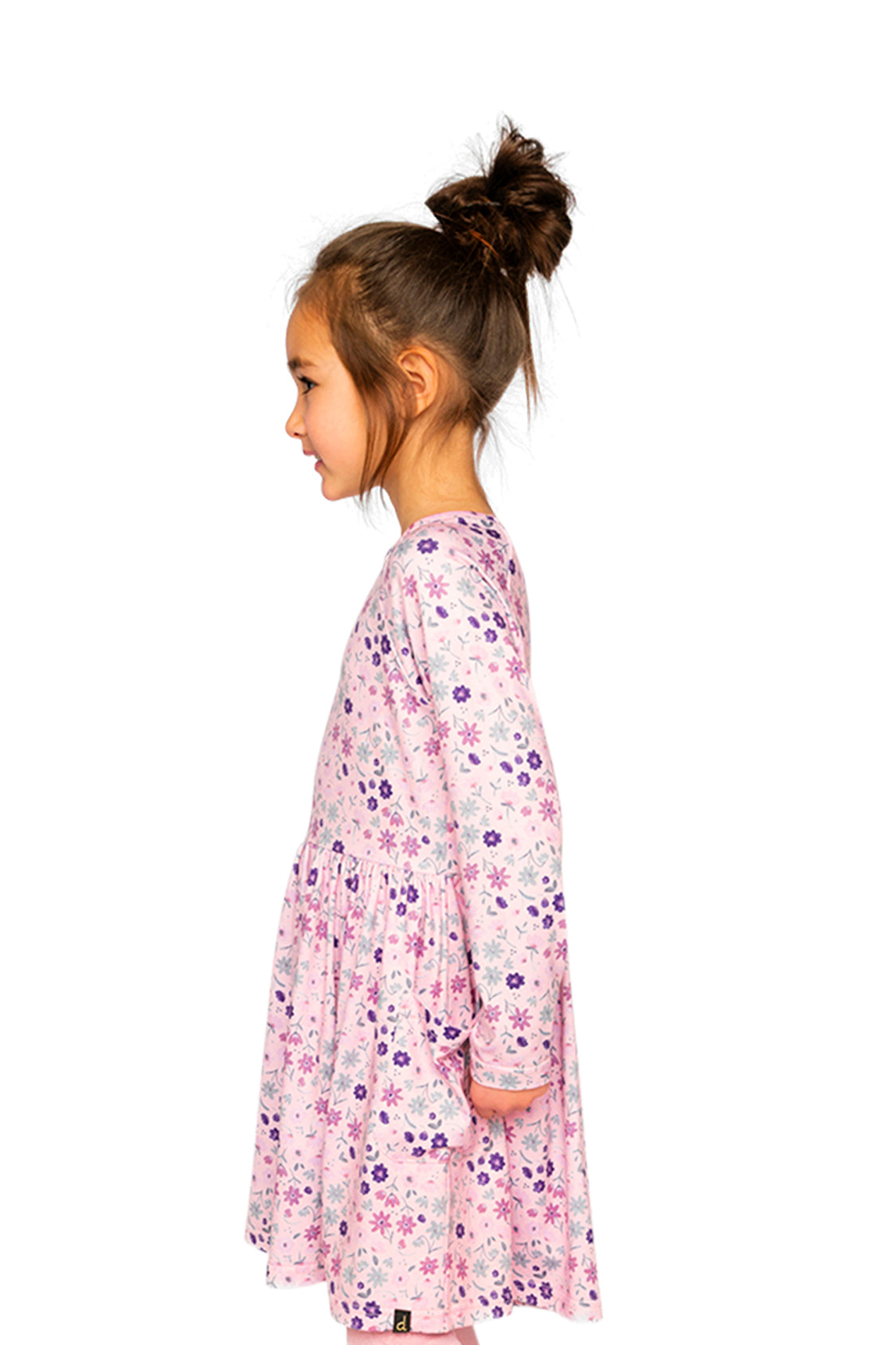 Long Sleeve Dress Rose Print Daisies-2