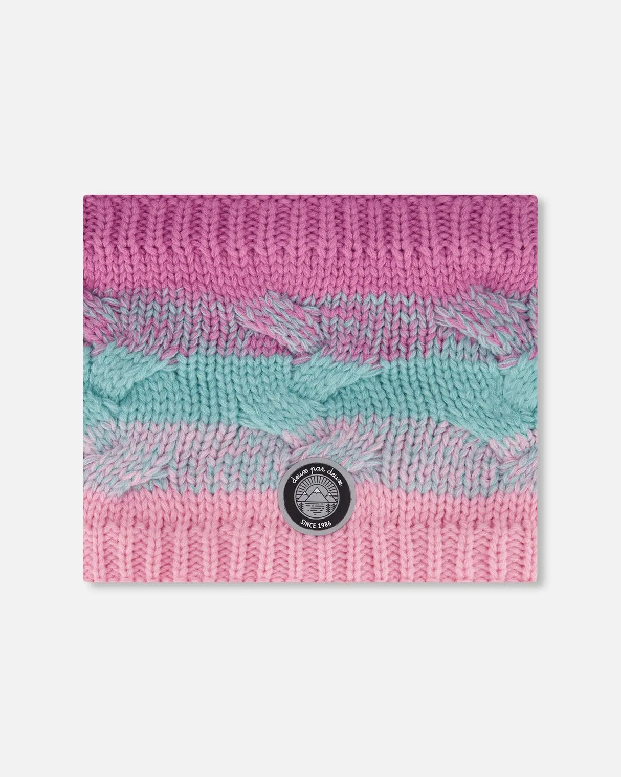 Lined Knit Neckwarmer Pink, Orange And Turquoise | Deux par Deux | Jenni Kidz