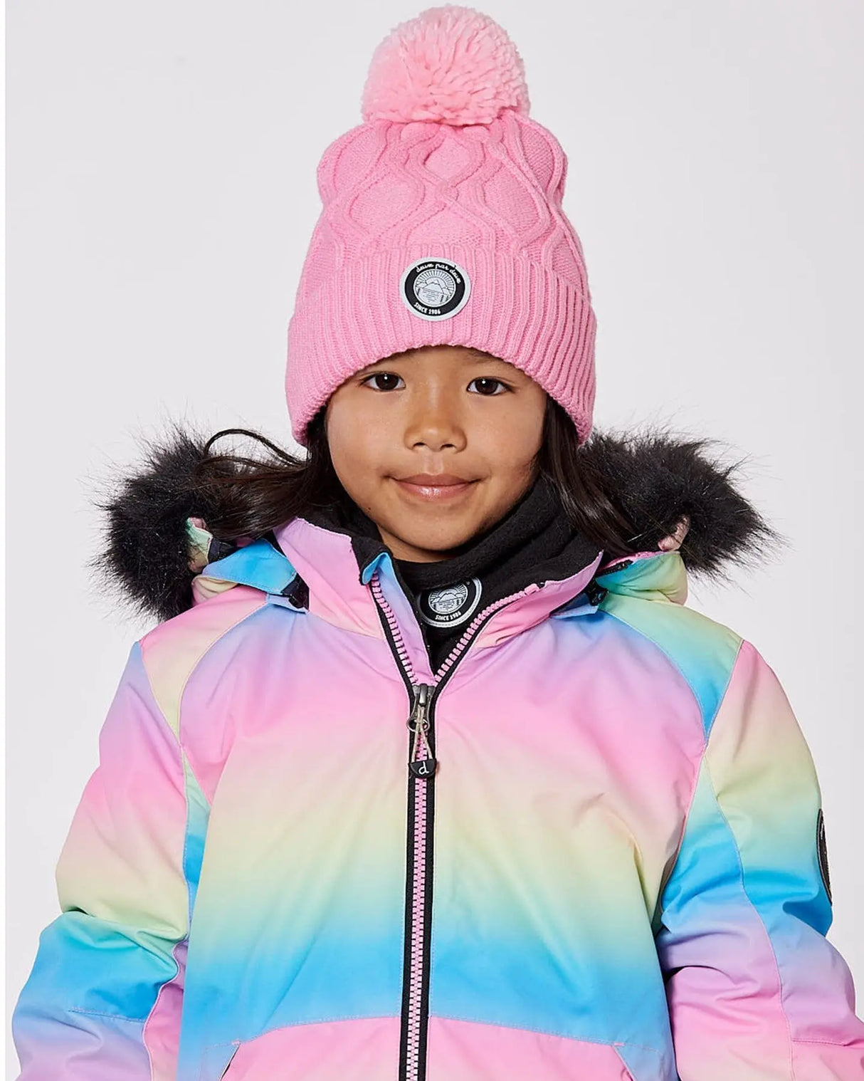 Lined Knit Pompom Hat Pink | Deux par Deux | Jenni Kidz