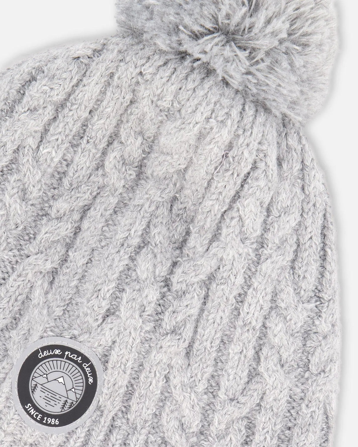 Lined Winter Hat With Pompom Heather Gray | Deux par Deux | Jenni Kidz