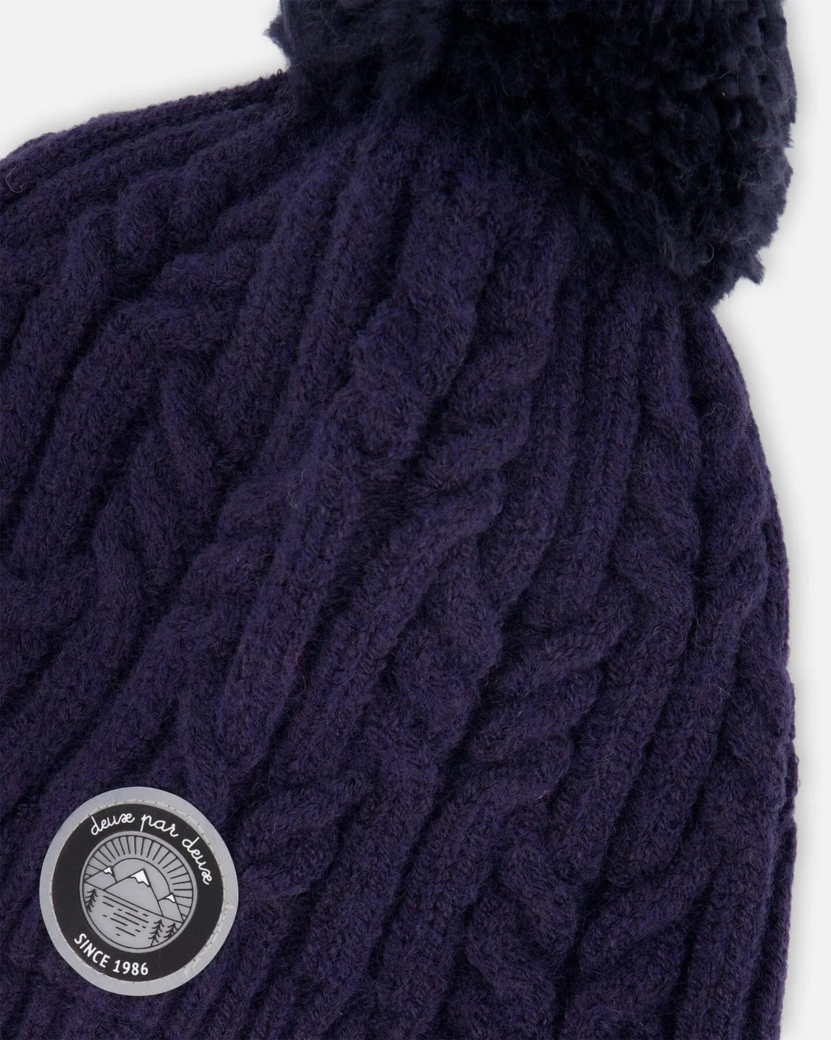 Lined Winter Hat With Pompom Navy Blue | Deux par Deux | Jenni Kidz