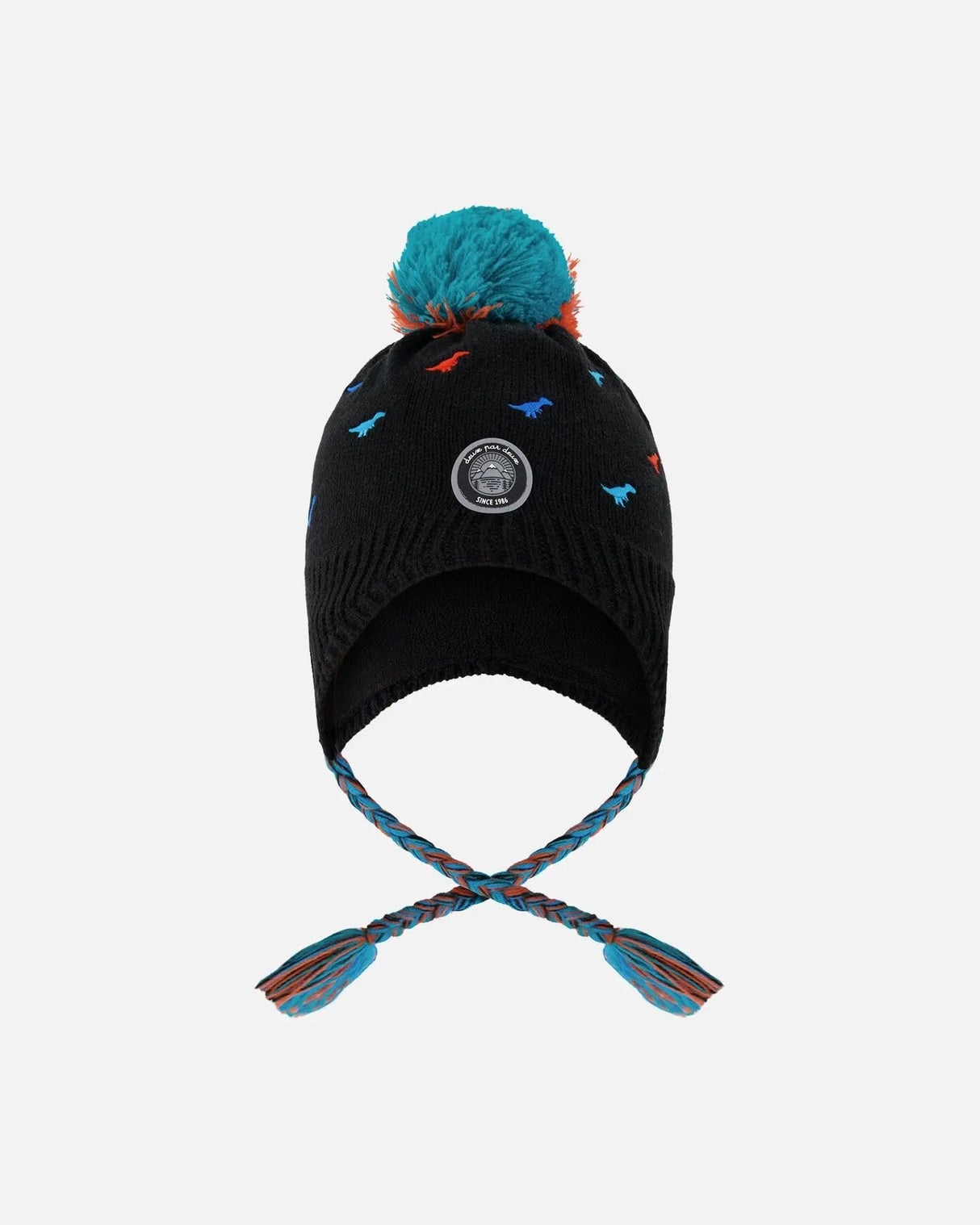 Lined Winter Peruvian Knit Hat With Pompom Black | Deux par Deux | Jenni Kidz