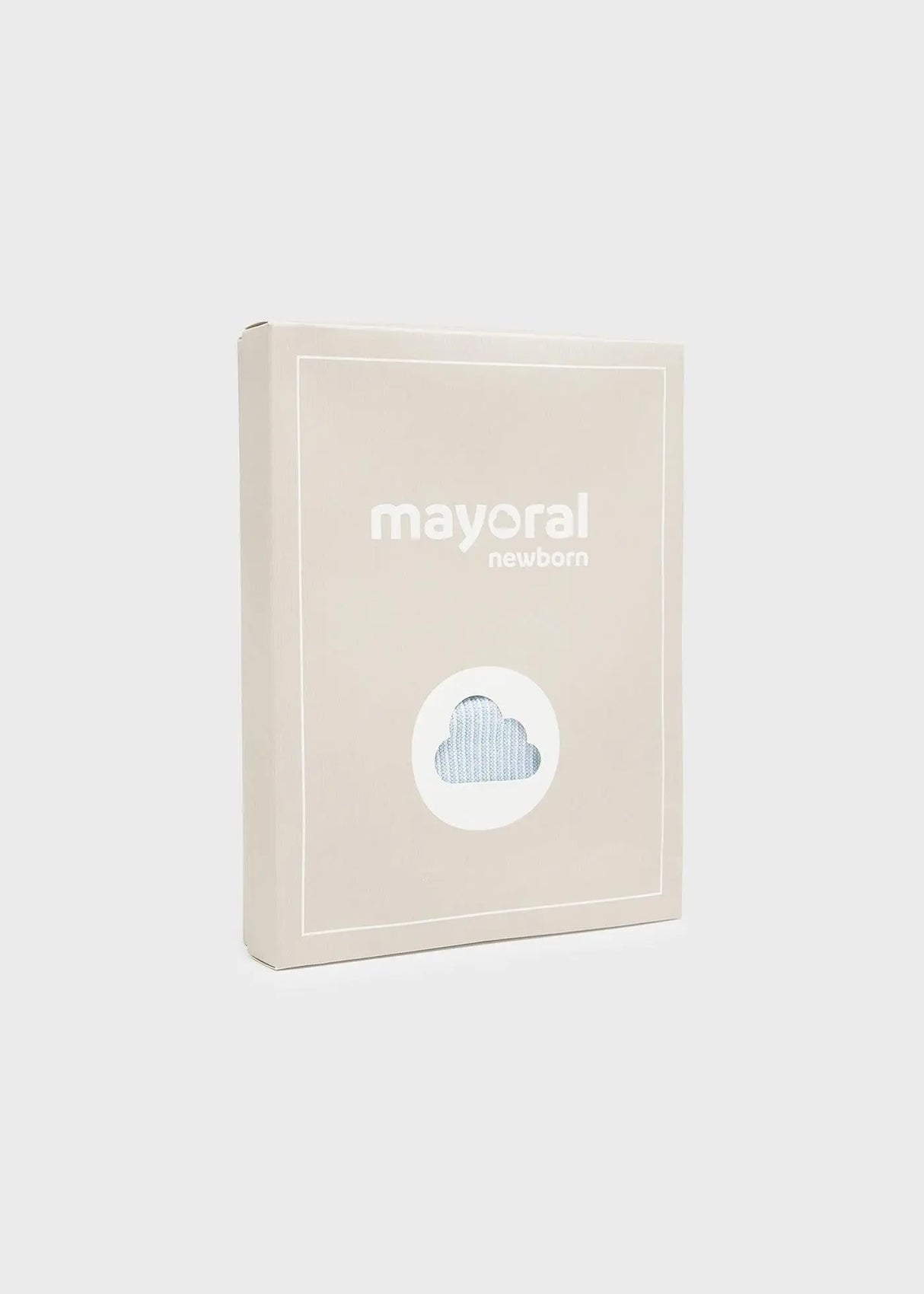 Packaging image for the newborn knit set.