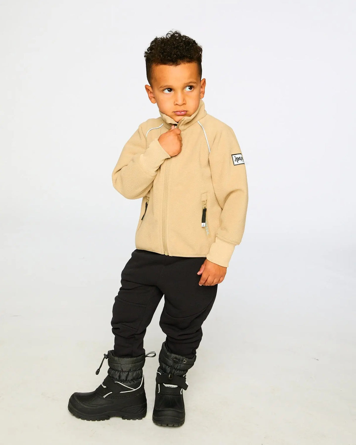 Mid-Layer Teknik Jacket Beige | Deux par Deux | Jenni Kidz