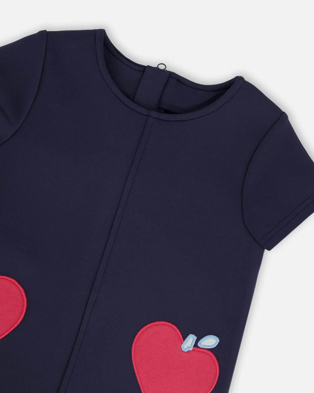 Milano Dress Navy Blue With Plaid Flounce | Deux par Deux | Jenni Kidz