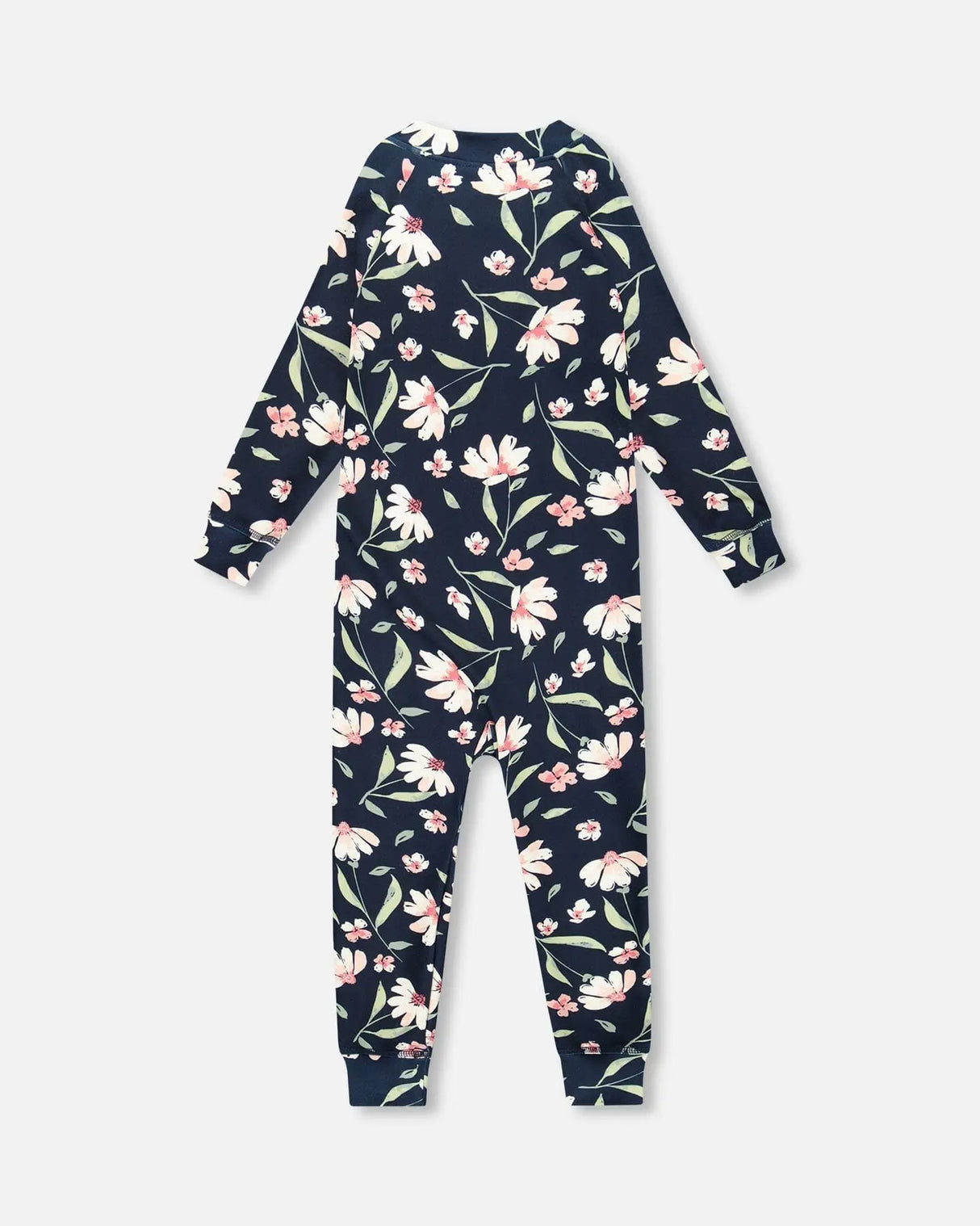 One-Piece Thermal Underwear Navy Flower Print | Deux par Deux | Jenni Kidz