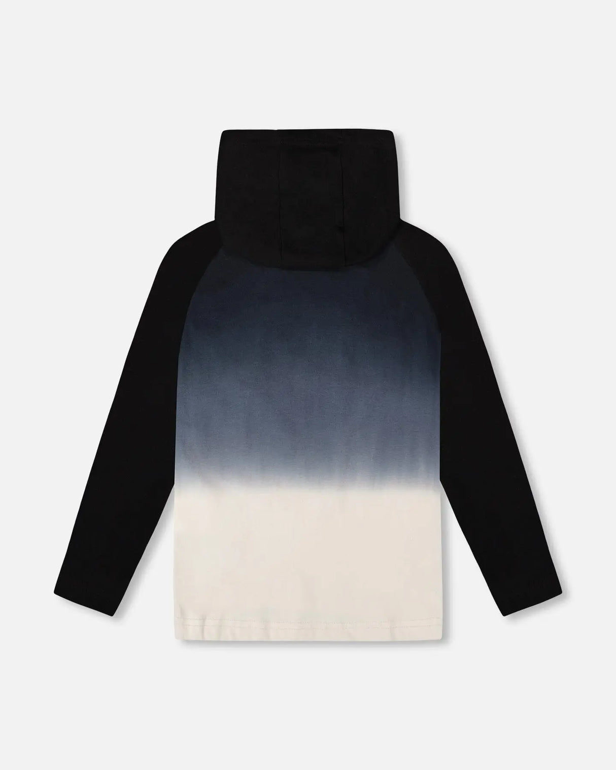 Organic Cotton Jersey Hooded Raglan Sleeve Tee Black | Deux par Deux | Jenni Kidz