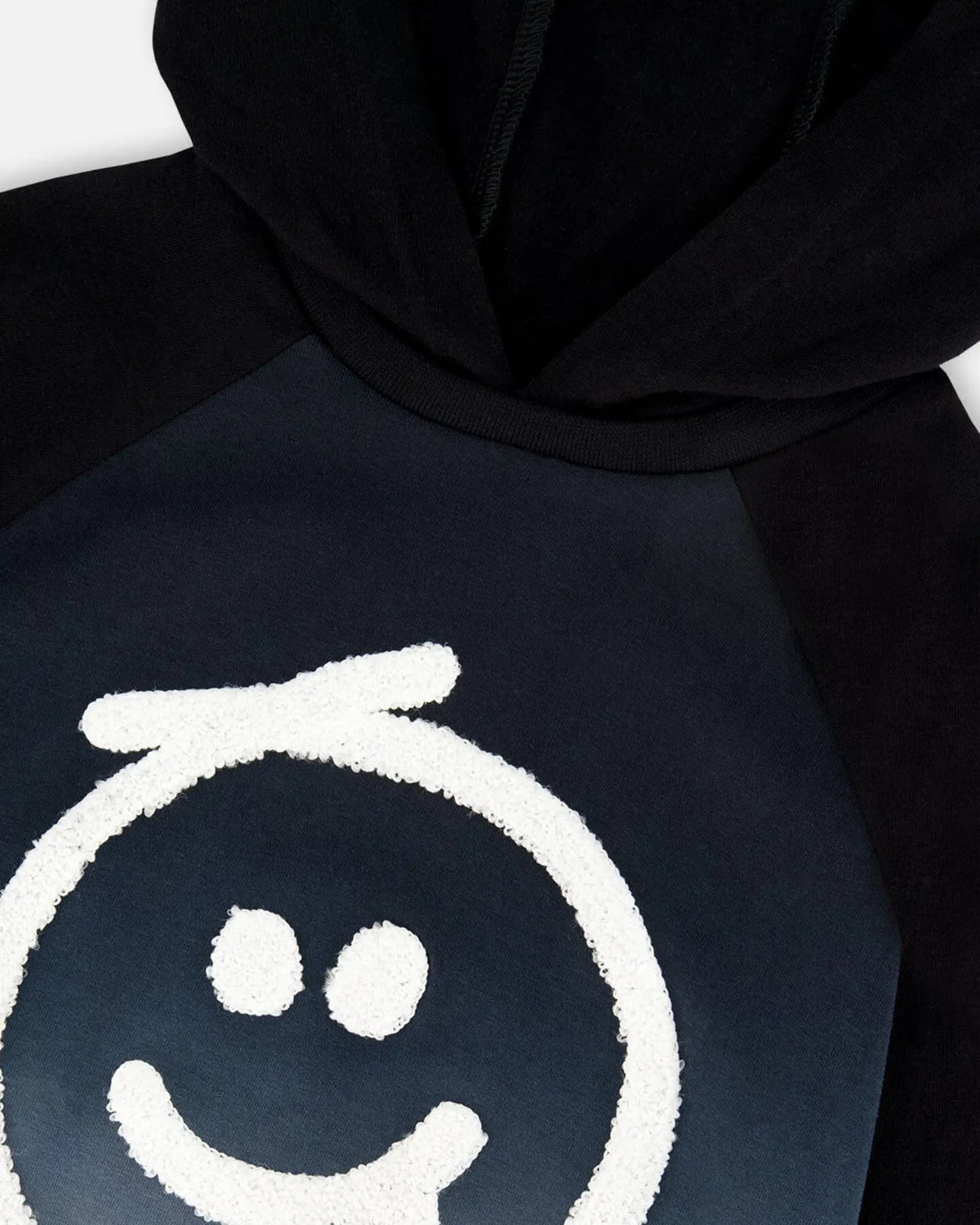 Organic Cotton Jersey Hooded Raglan Sleeve Tee Black | Deux par Deux | Jenni Kidz