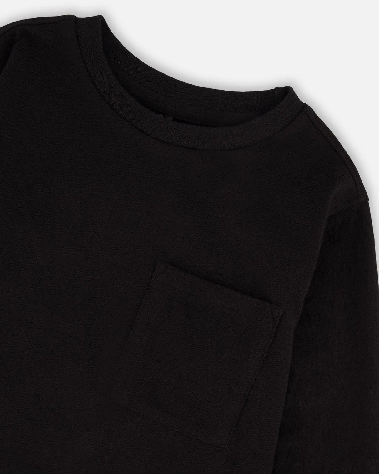 Organic Cotton Jersey Pocket T-Shirt Black | Deux par Deux | Jenni Kidz