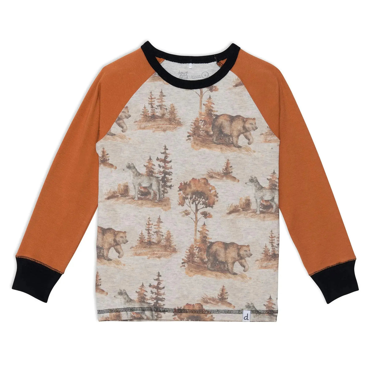 Organic Cotton Two Piece Forest Printed Pajama Set | DEUX PAR DEUX | DEUX PAR DEUX | Jenni Kidz