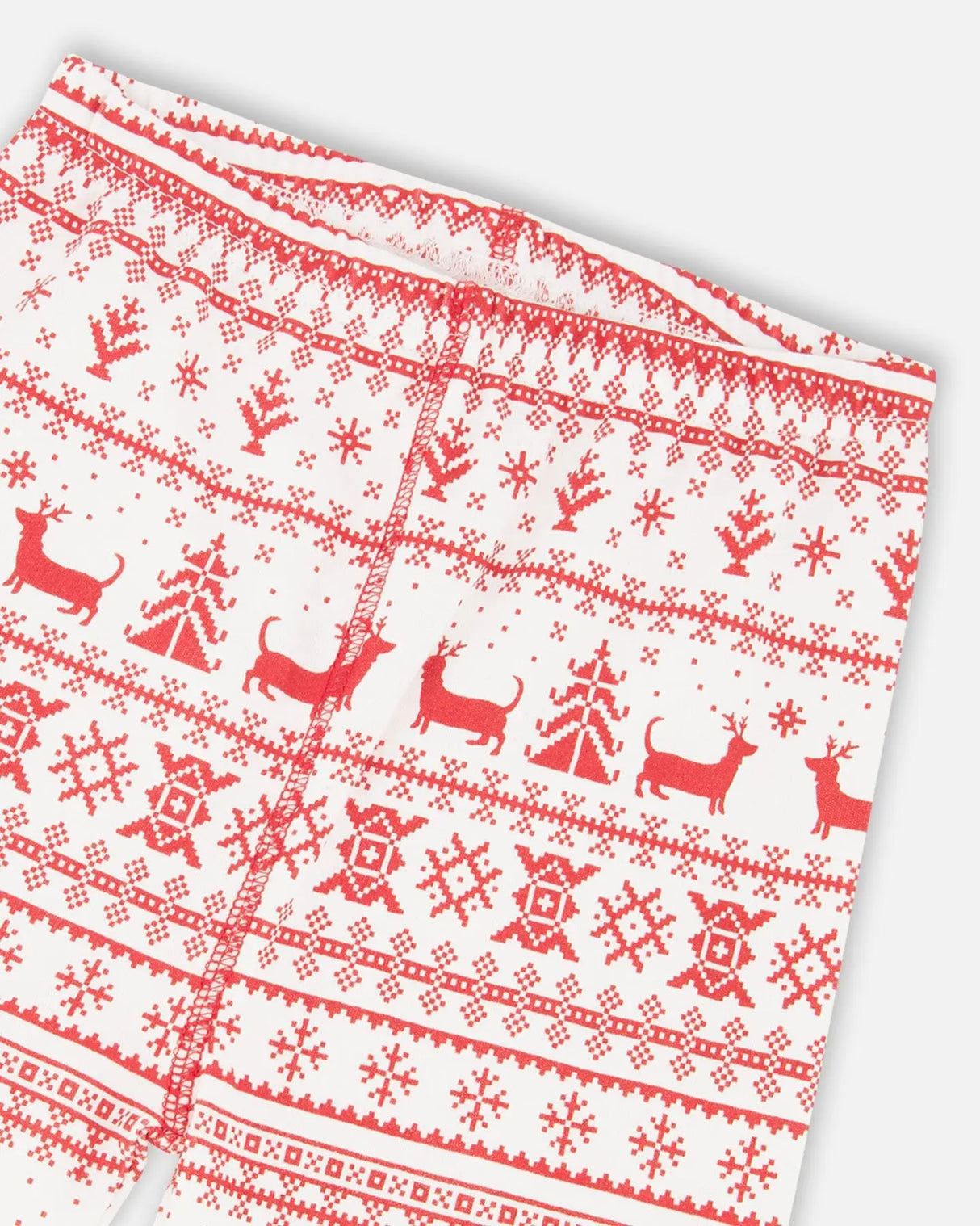 Organic Cotton Two-Piece Pajamas Red And White Fairisle | Deux par Deux | Jenni Kidz