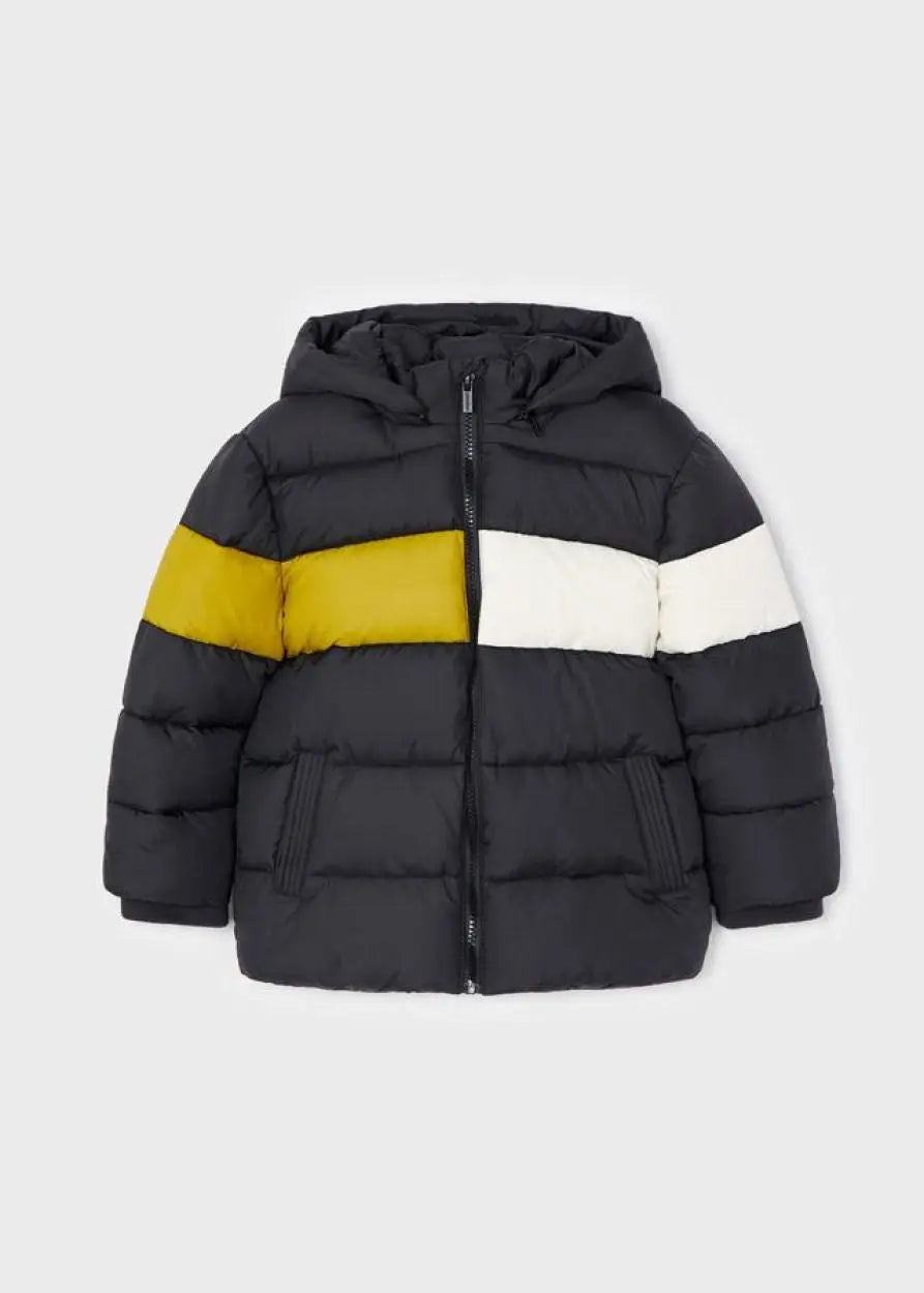 Parka Graphite Hooded Cream & Yellow Stripe | Mayoral | Mayoral | Jenni Kidz
