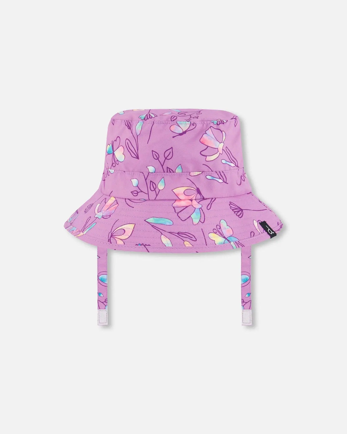 Printed Beach Sun Hat Old Mauve And Multicolored Butterflies | Deux par Deux | Jenni Kidz