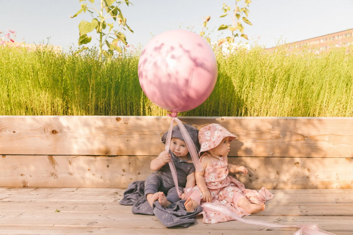 Printed Muslin Tie Strap Jumpsuit Pink And White Flowers | Deux par Deux | Jenni Kidz