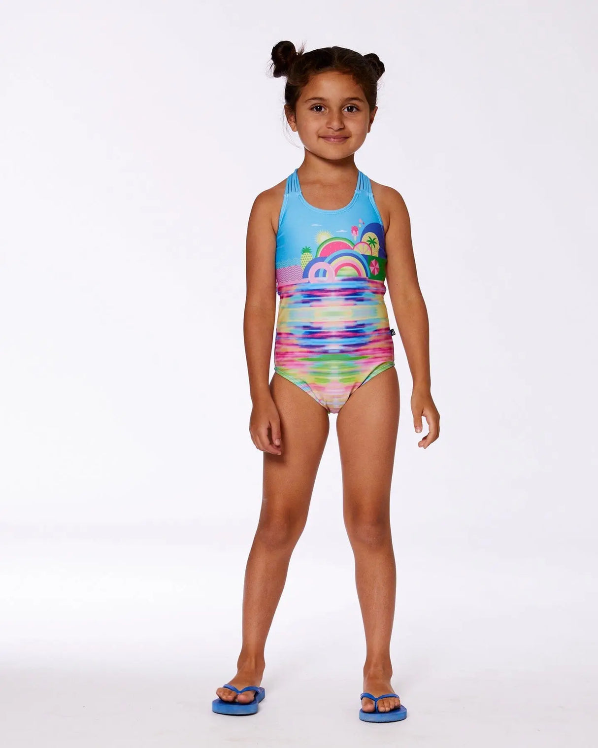 Printed One-Piece Swimsuit Multicolored | Deux par Deux | Jenni Kidz