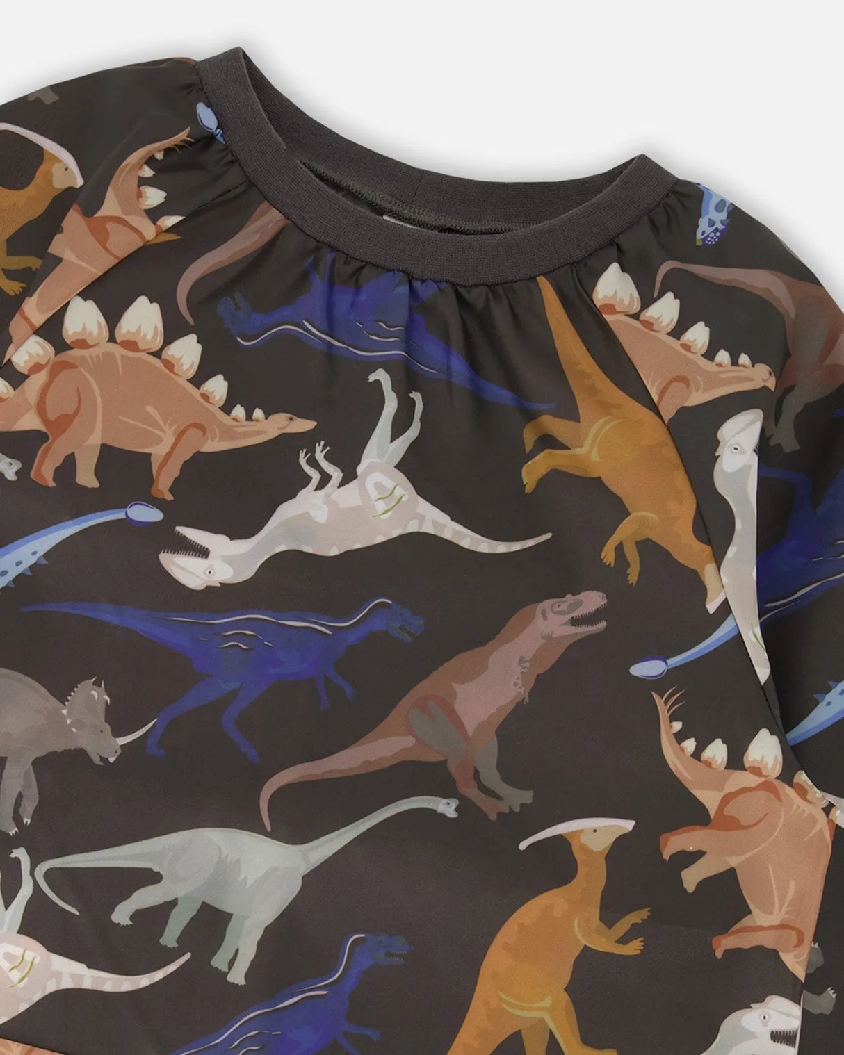 School Apron Black Dinosaur Print | Deux par Deux | Jenni Kidz