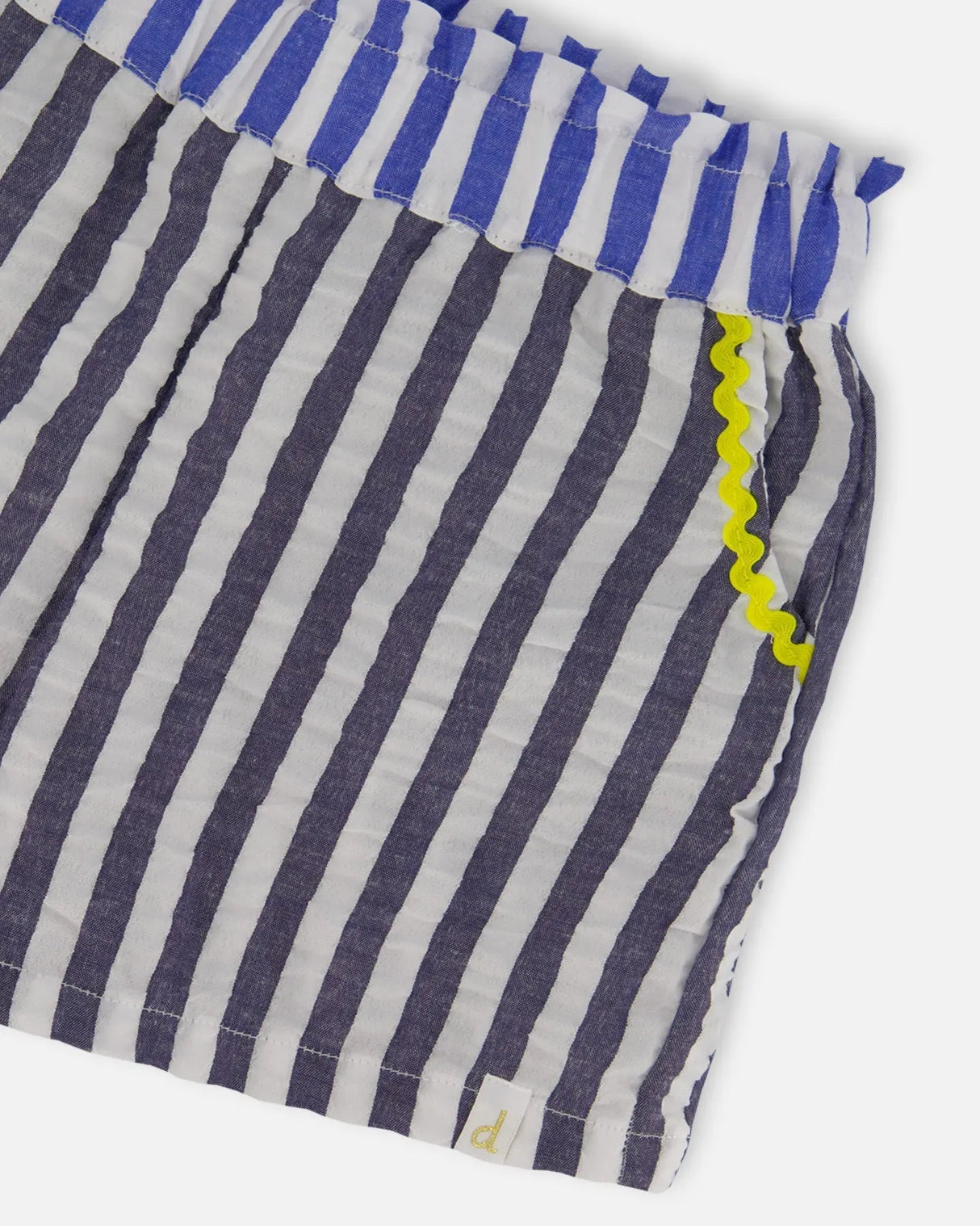 Seersucker Short Navy Blue And White | Deux par Deux | Jenni Kidz